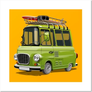 Cartoon Camper Van Posters and Art